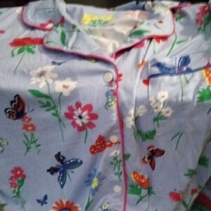 Kate Spade 2X BUTTERFIES Multicolor FLORAL NOPrint Pajama Set NEW